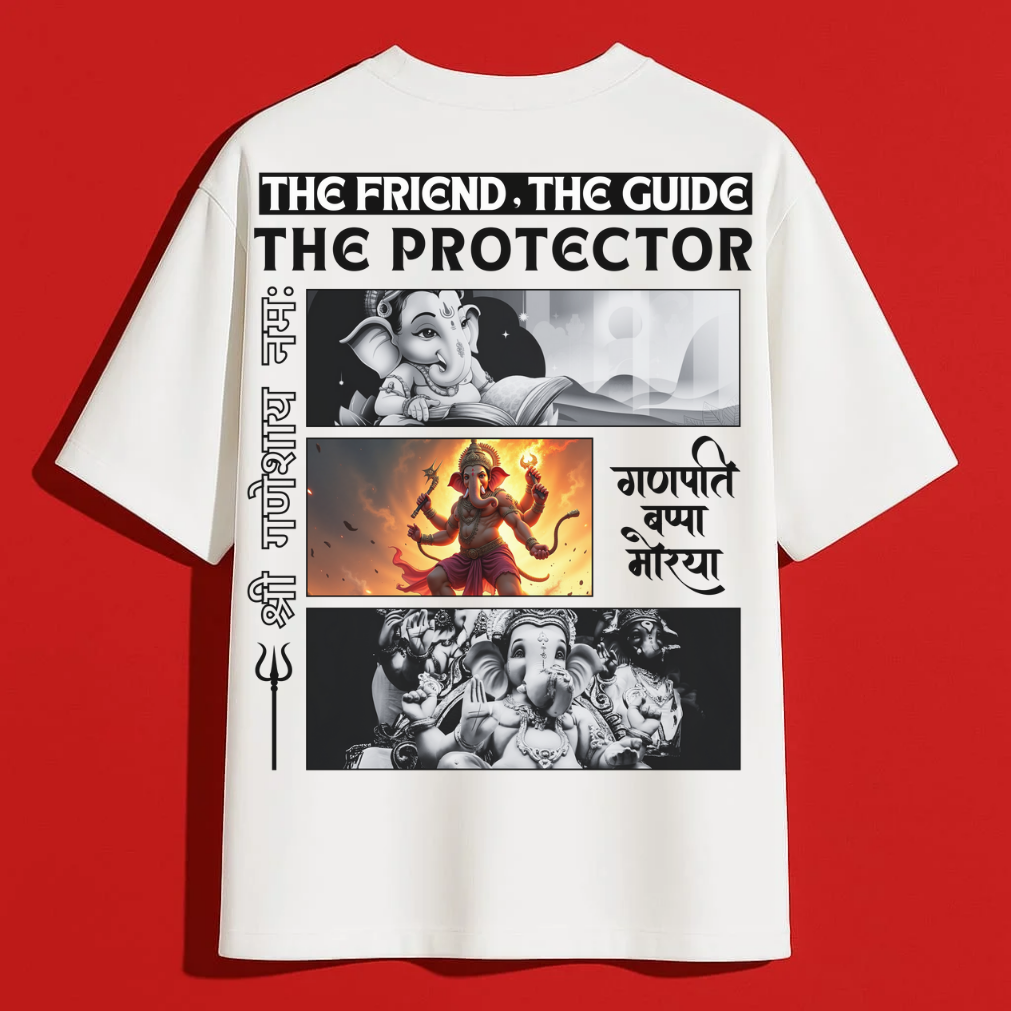 Bappa-Back print- Oversized T-Shirt - unisex