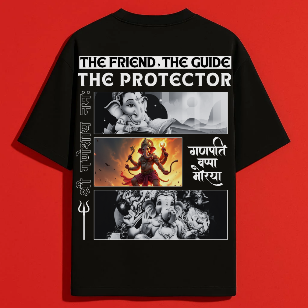 Bappa-Back print- Oversized T-Shirt - unisex