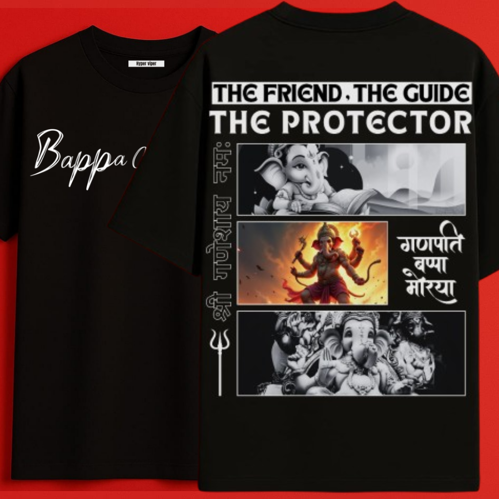Bappa-Back print- Oversized T-Shirt - unisex