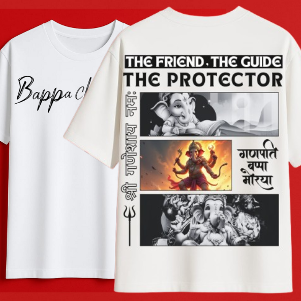Bappa-Back print- Oversized T-Shirt - unisex