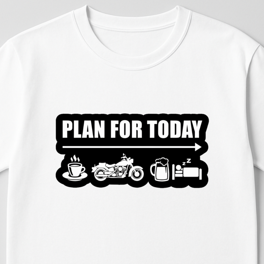 Biker plan - round neck T-Shirt