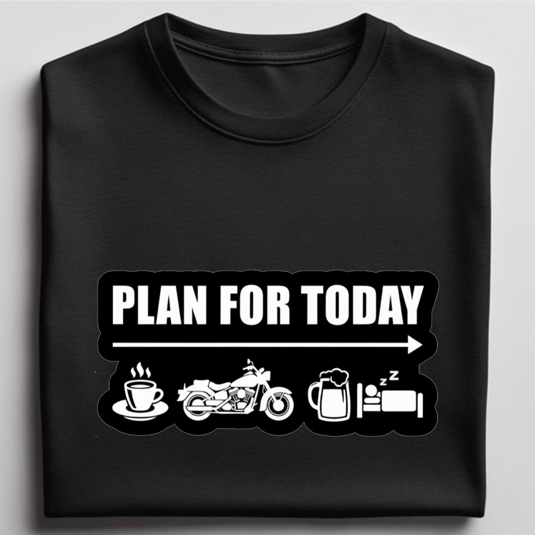Biker plan - round neck T-Shirt